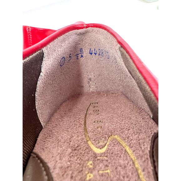 Easy Spirit Dress Shoes Size 5 Red Leather 2" Heel Slip-On Pumps Almond - Picture 10 of 12